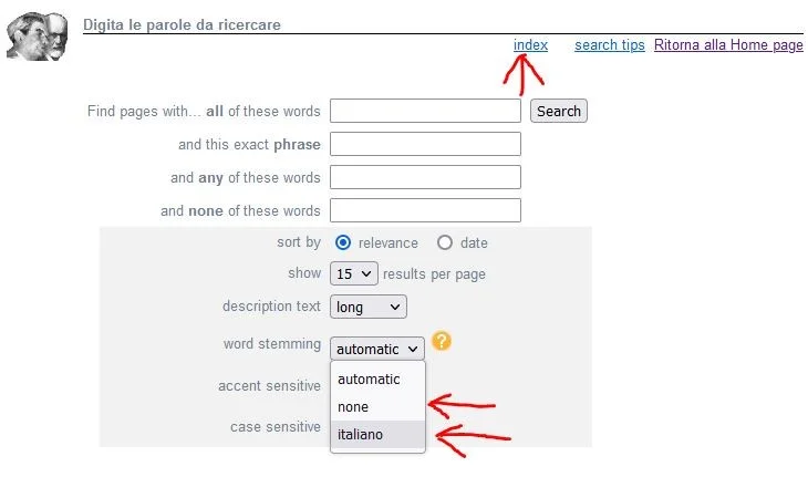 Modulo della ricerca avanzata
